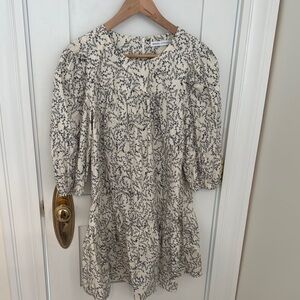 Rebecca Minkoff Black and Cream Patterned Dress - M